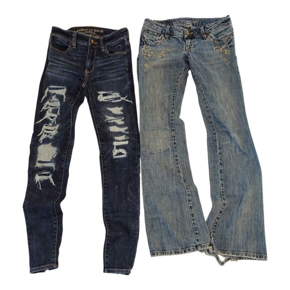 Pre-Loved Women's American Eagle Jeans Bundle-Size 0, 2 - Picture 1 of 8